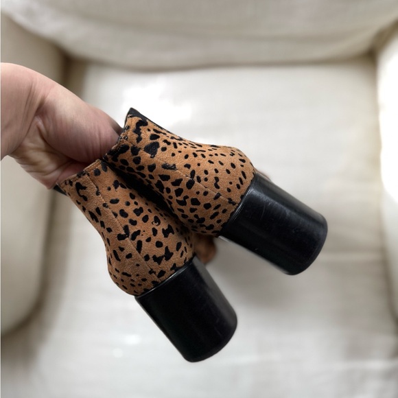 Rag & Bone Aslen Flocked Suede Ankle Boots in Leopard Cheetah Tan Animal Print - Picture 6 of 8